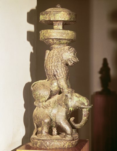 Sculpture of a Lion Mounted on an Elephant, from Nalanda, Bihar, 9th-10th Century by Indian School